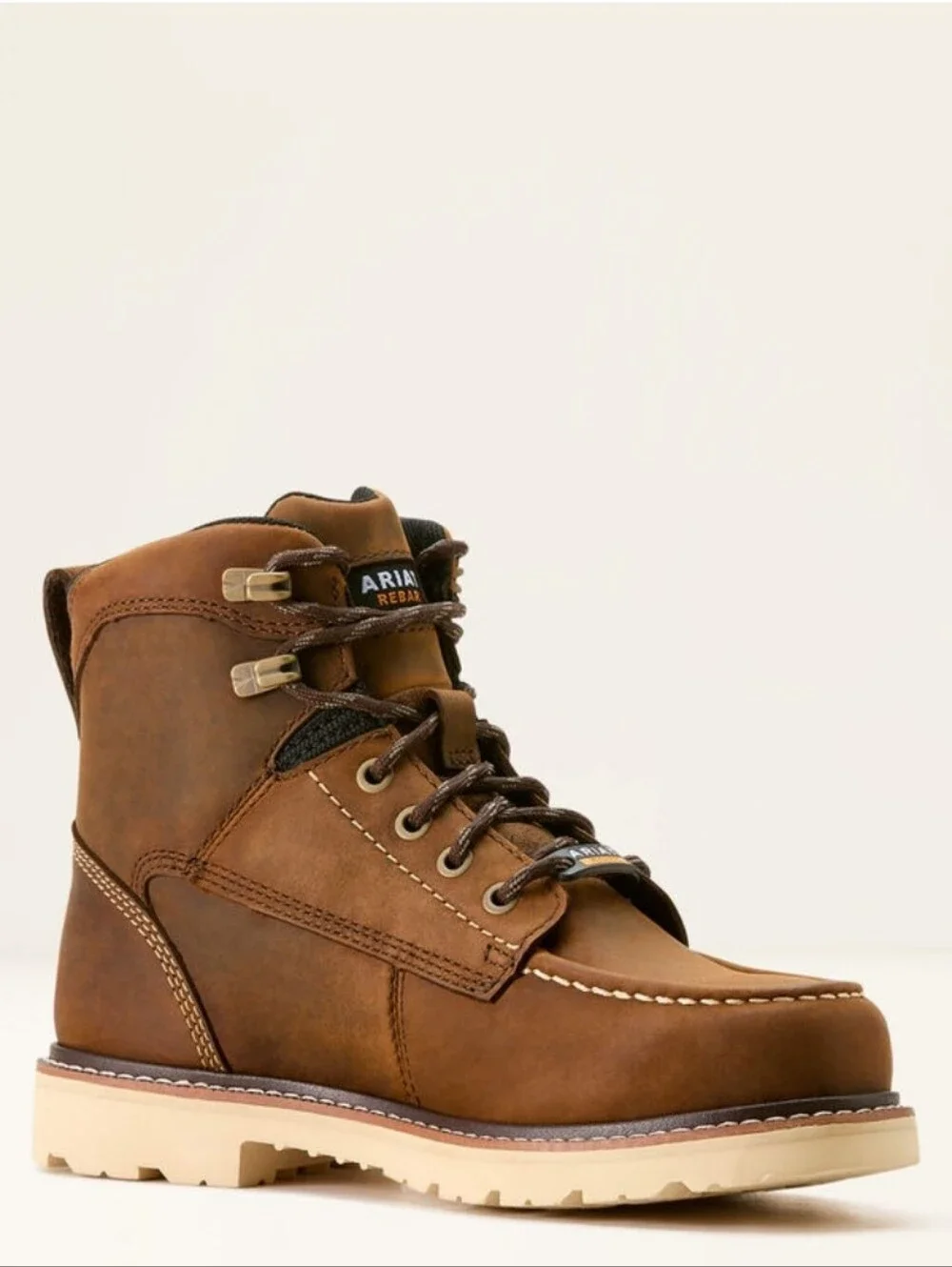 Ariat Rebar Lift H2O Brown Leather Waterproof Lace-Up Ankle Boots US 9.5 C Wide